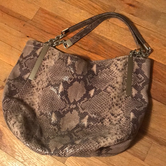 Michael Kors gray snakeskin hobo bag - Picture 3 of 8